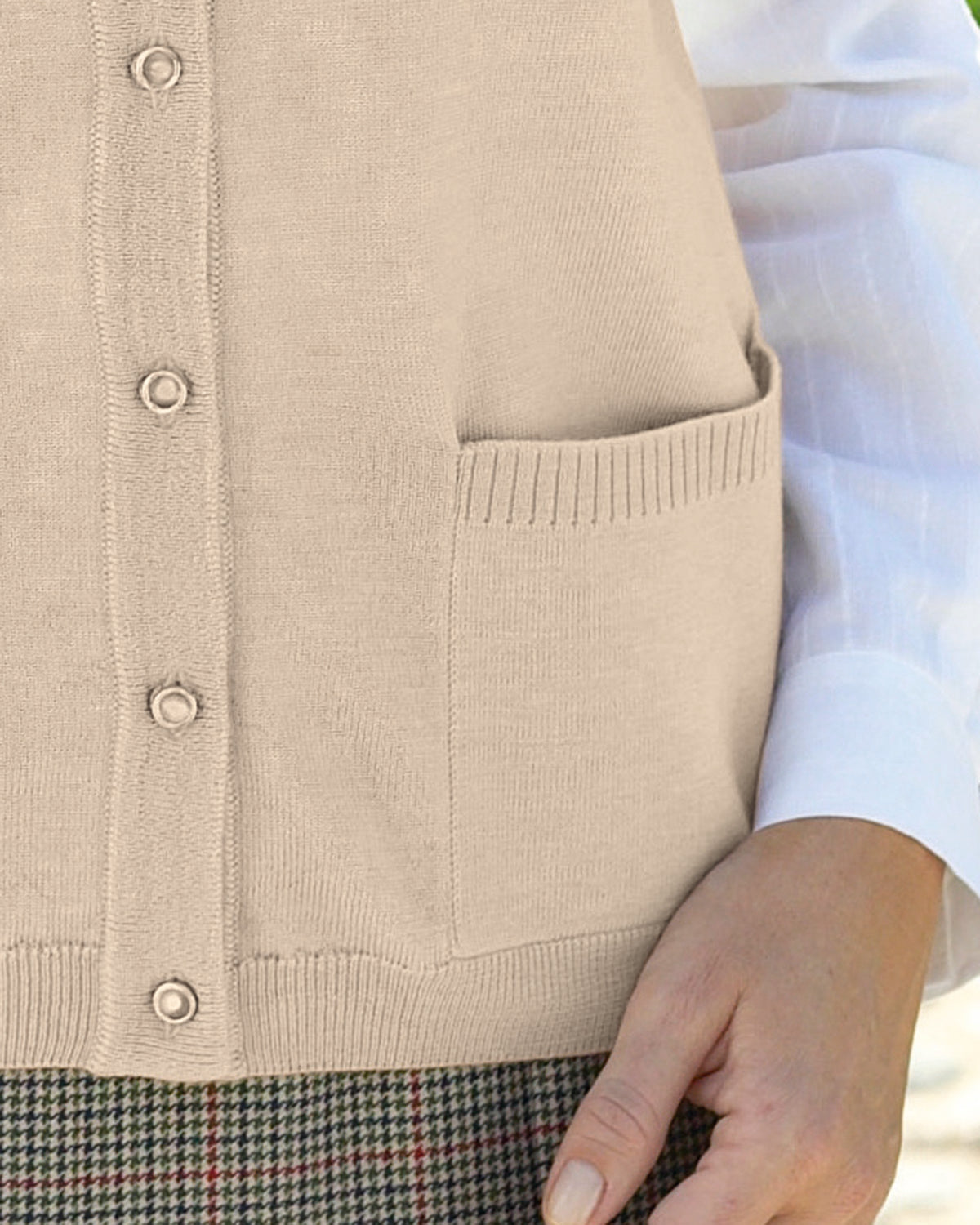Ladies’ Pure Merino Wool Waistcoat – Camel