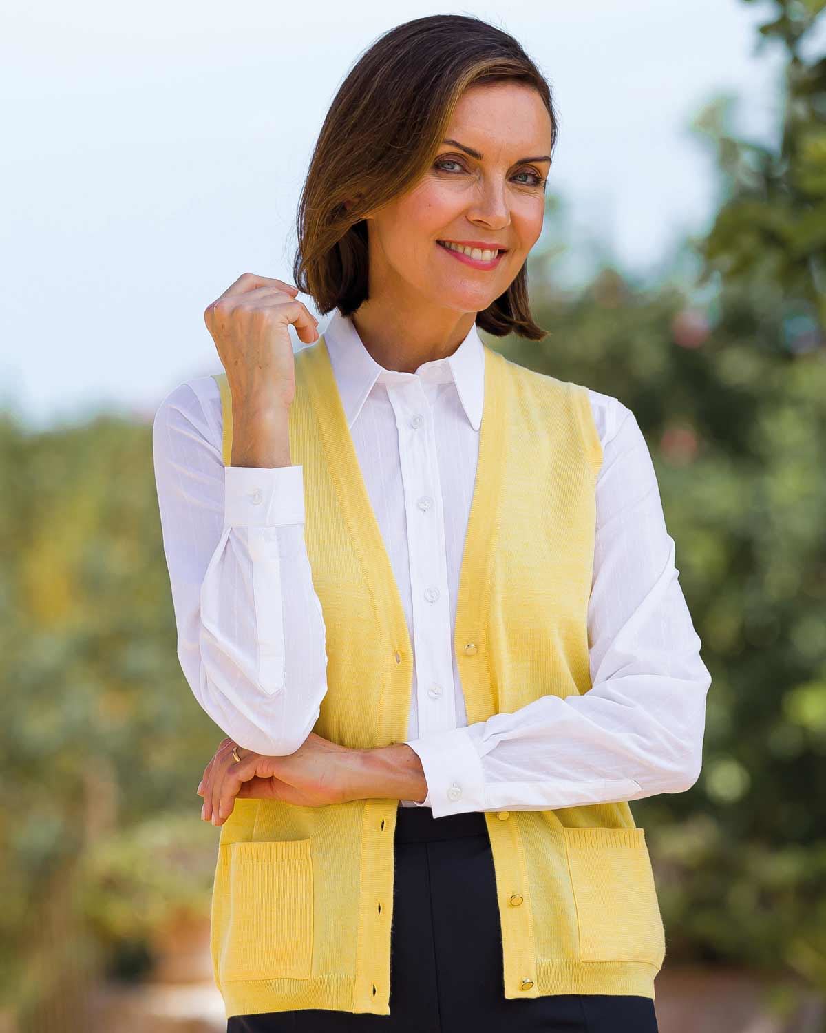 Merino Waistcoat - Lemon - Country Collection