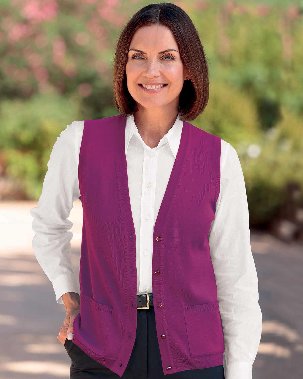 Merino Waistcoat - Mulberry - Country Collection