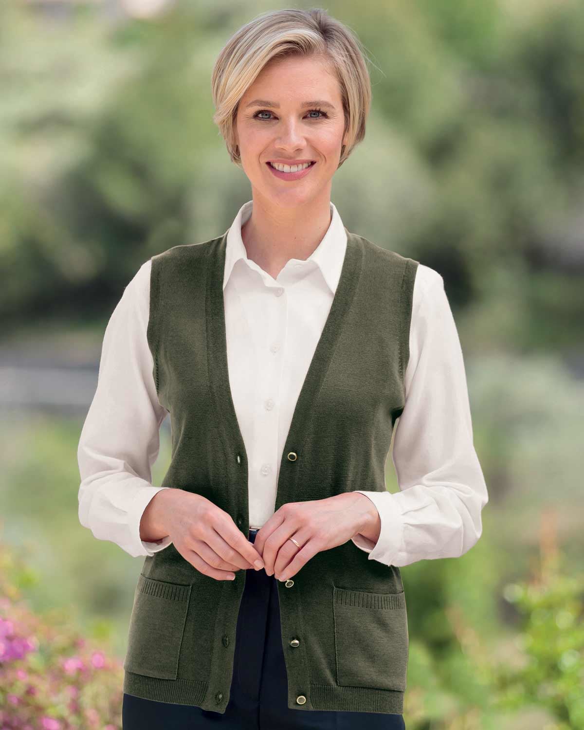 Merino Waistcoat - Olive - Country Collection
