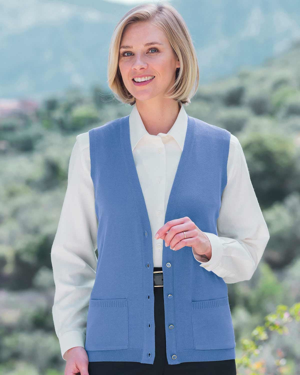 Merino Waistcoat - Bluebell - Country Collection