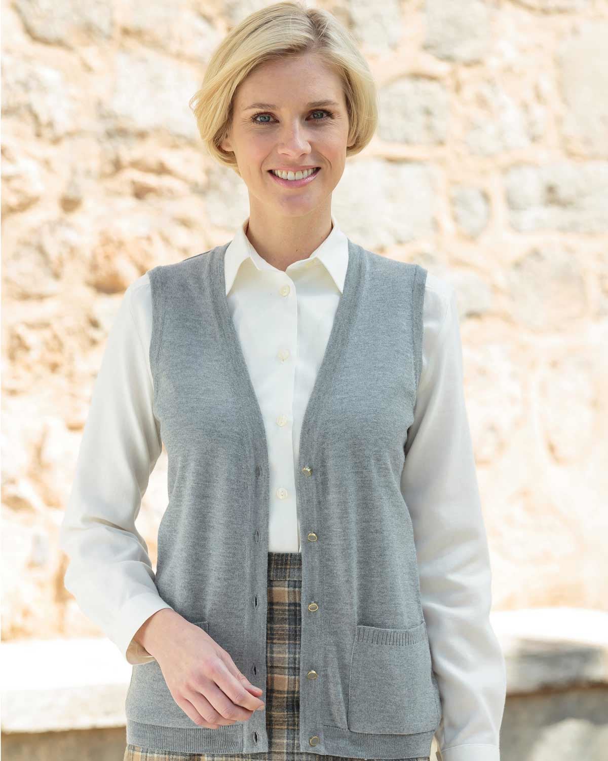 Merino Waistcoat - Grey - Country Collection