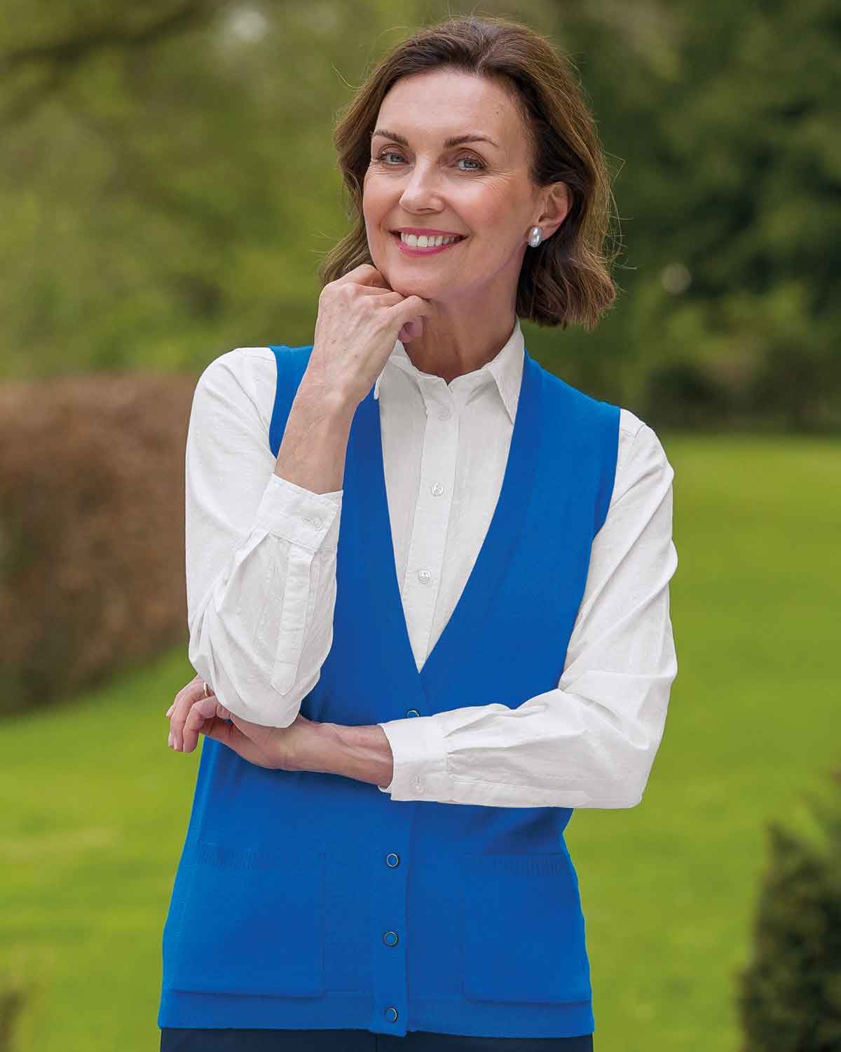 Merino Waistcoat - Azure - Country Collection