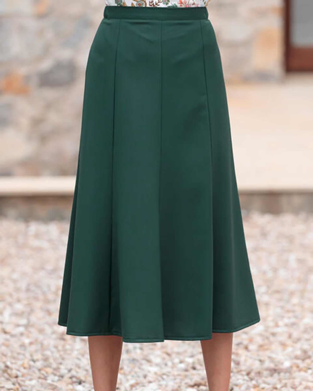 Sandown Skirt - Bottle Green - Country Collection