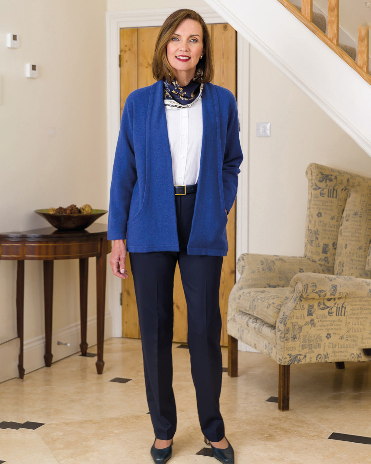 Sienna Pure Lambswool Edge to Edge Cardigan – Cobalt