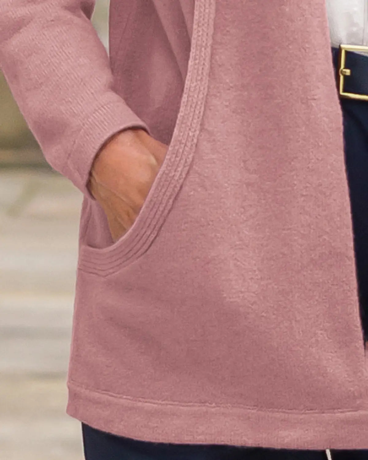 Sienna Pure Lambswool Edge to Edge Cardigan – Dusky Rose