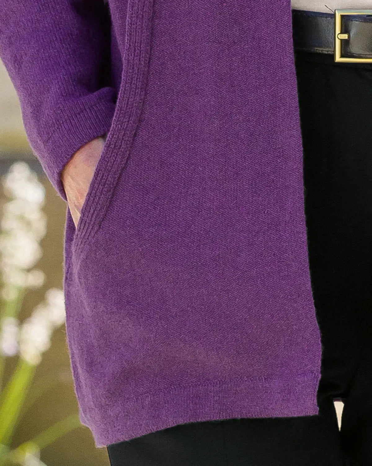 Sienna Pure Lambswool Edge to Edge Cardigan – Violet