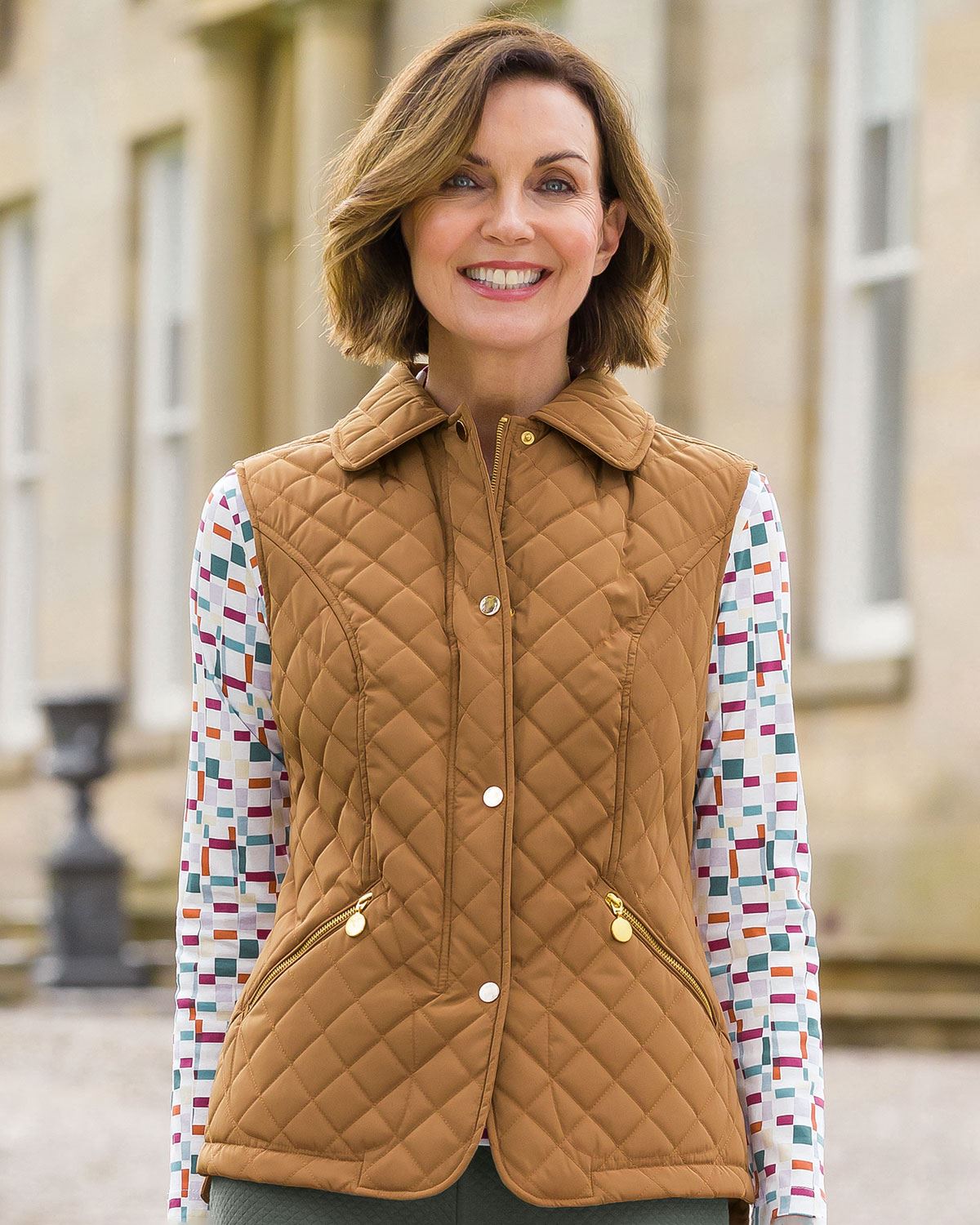 Quilted Gilet - Gold - Country Collection