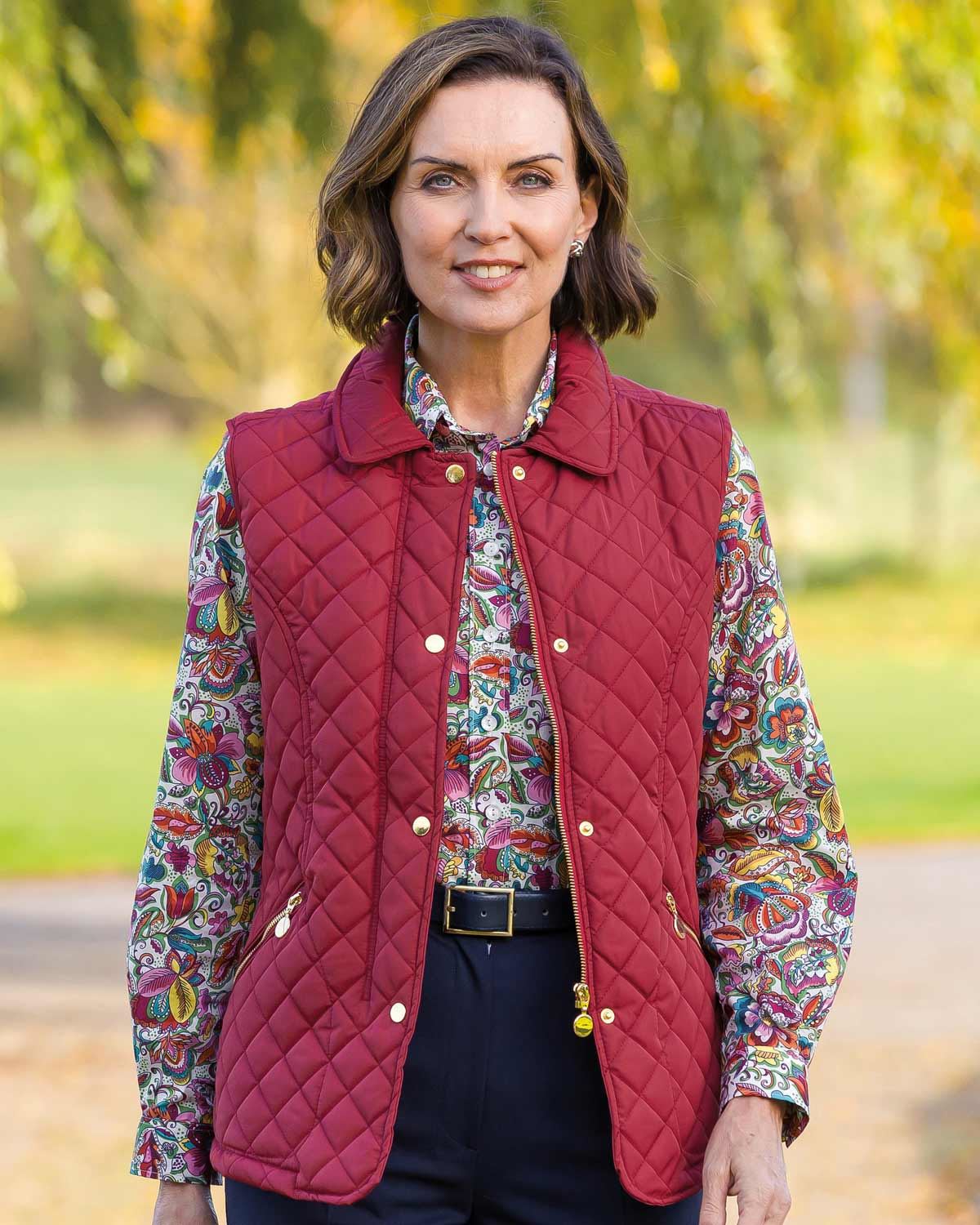 Quilted Gilet - Berry - Country Collection