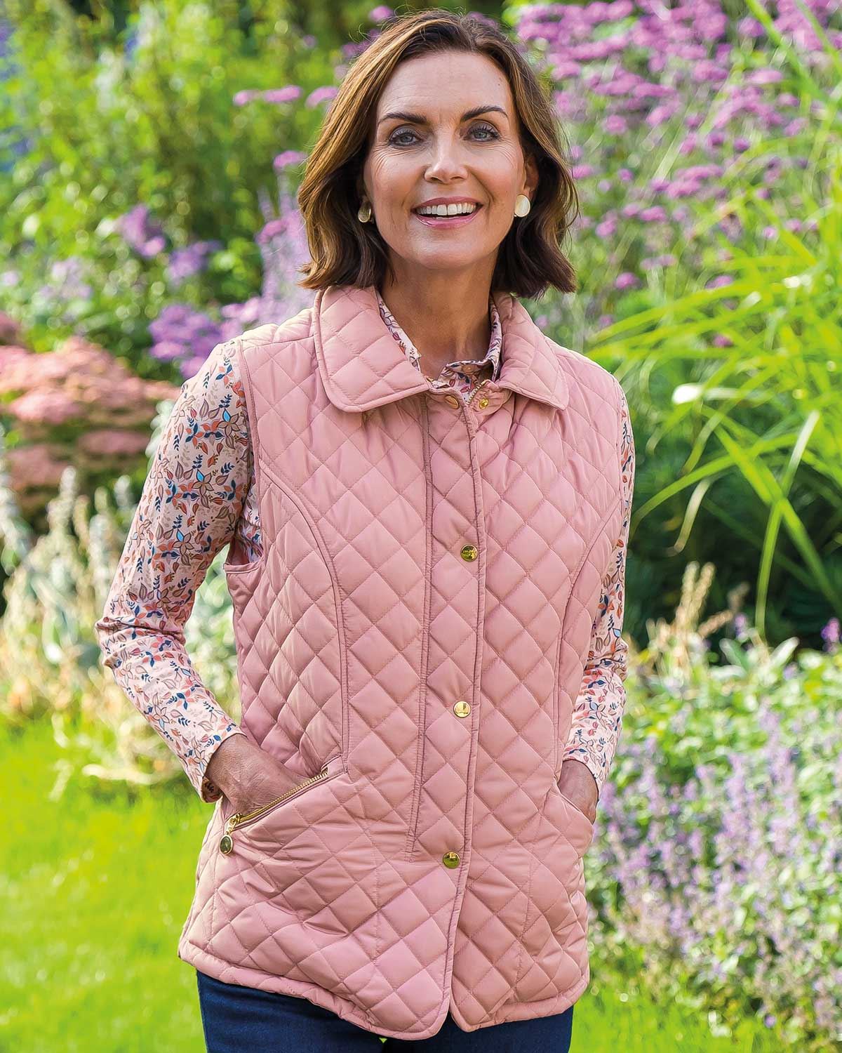 Quilted Gilet - Dusky Rose - Country Collection