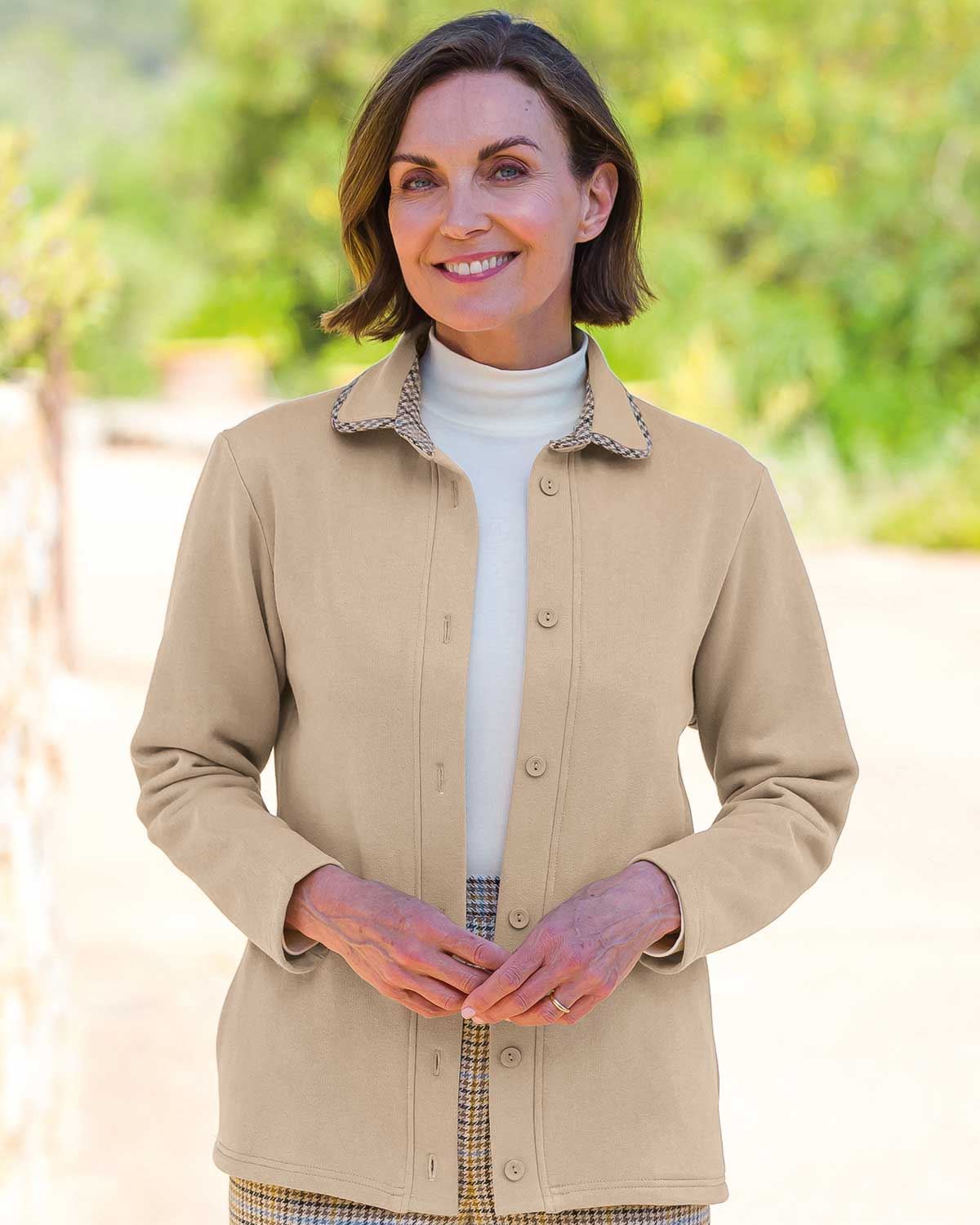 Camden Ladies Trimmed Fleece Leisure Cardigan - Country Collection