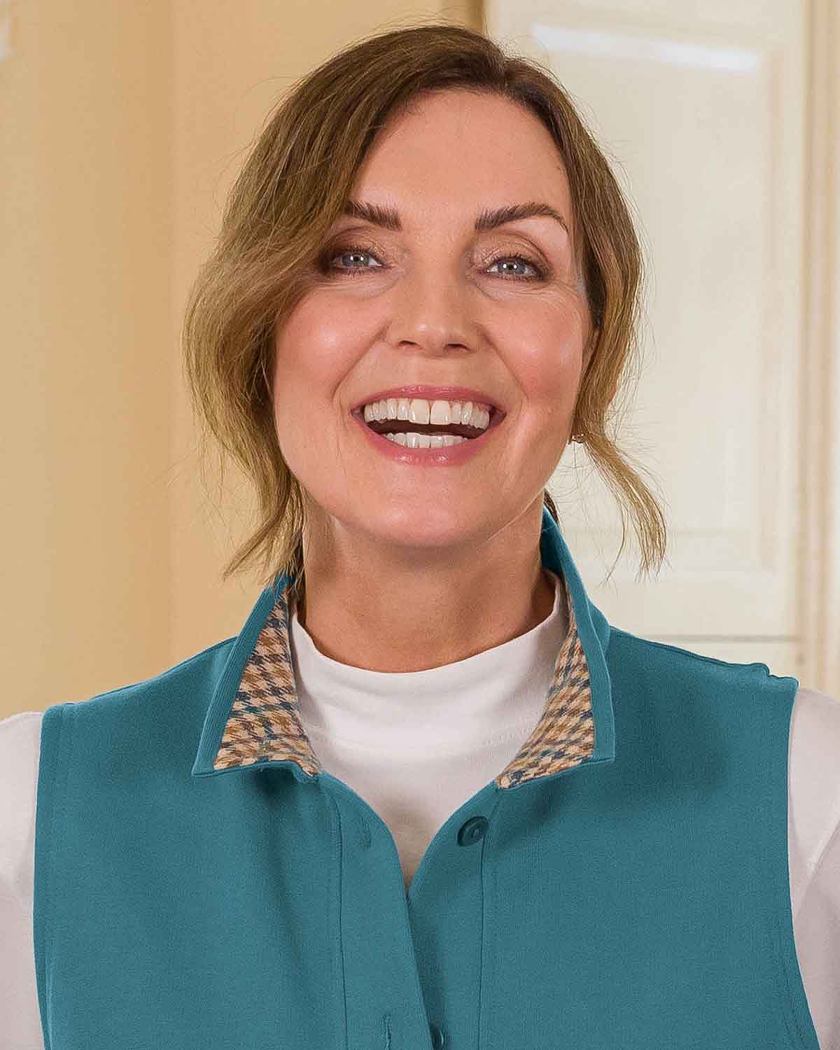 Peebles Cowl Neck Trimmed Ladies Leisure Gilet - Image 2 - Country Collection