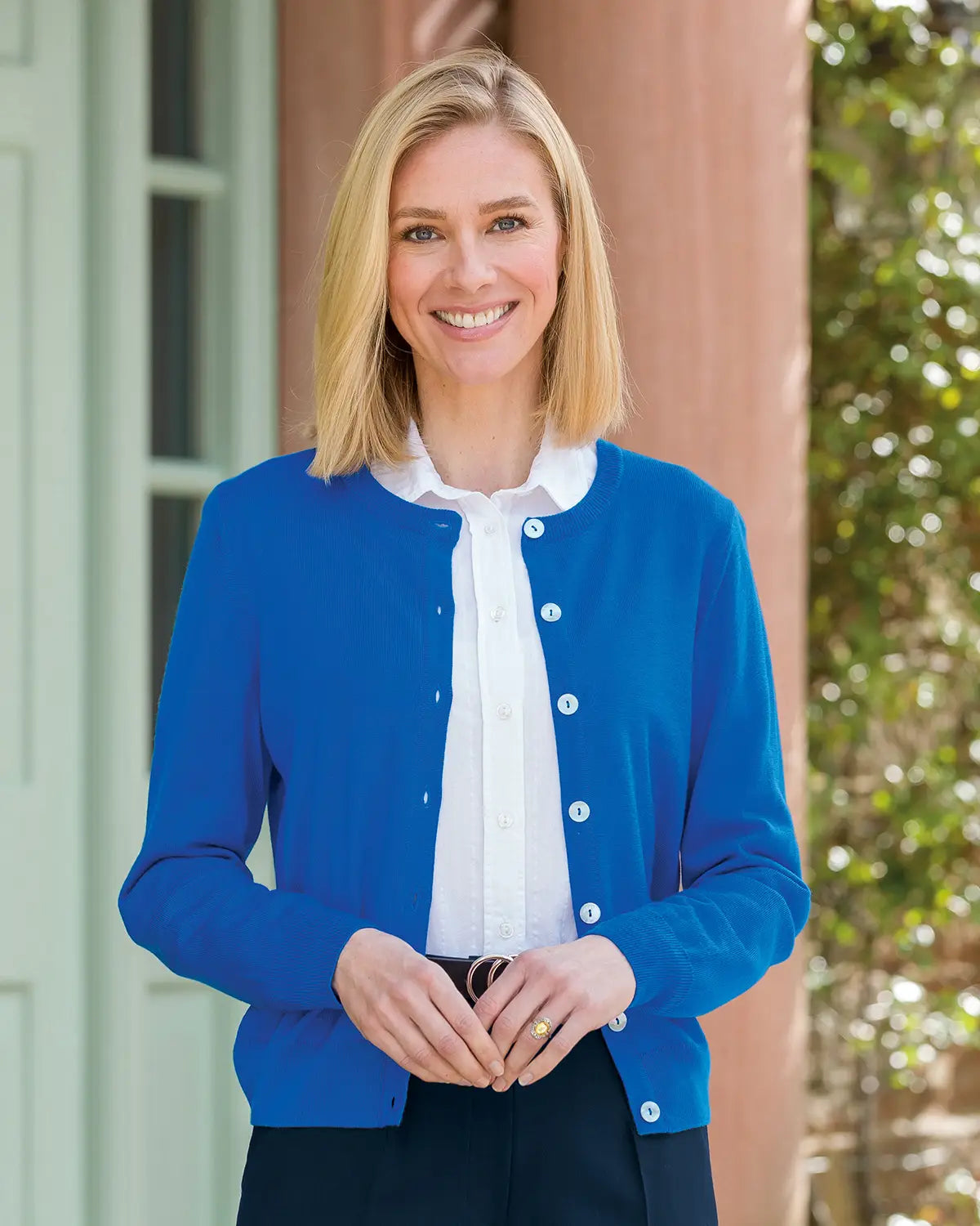 Ladies’ Pure Merino Wool Short Cardigan – Azure