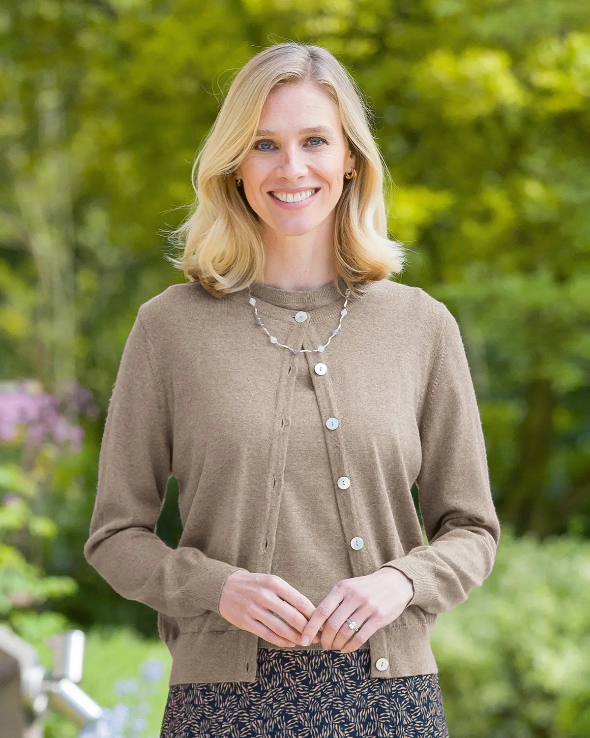 Ladies’ Pure Merino Wool Short Cardigan – Tawny