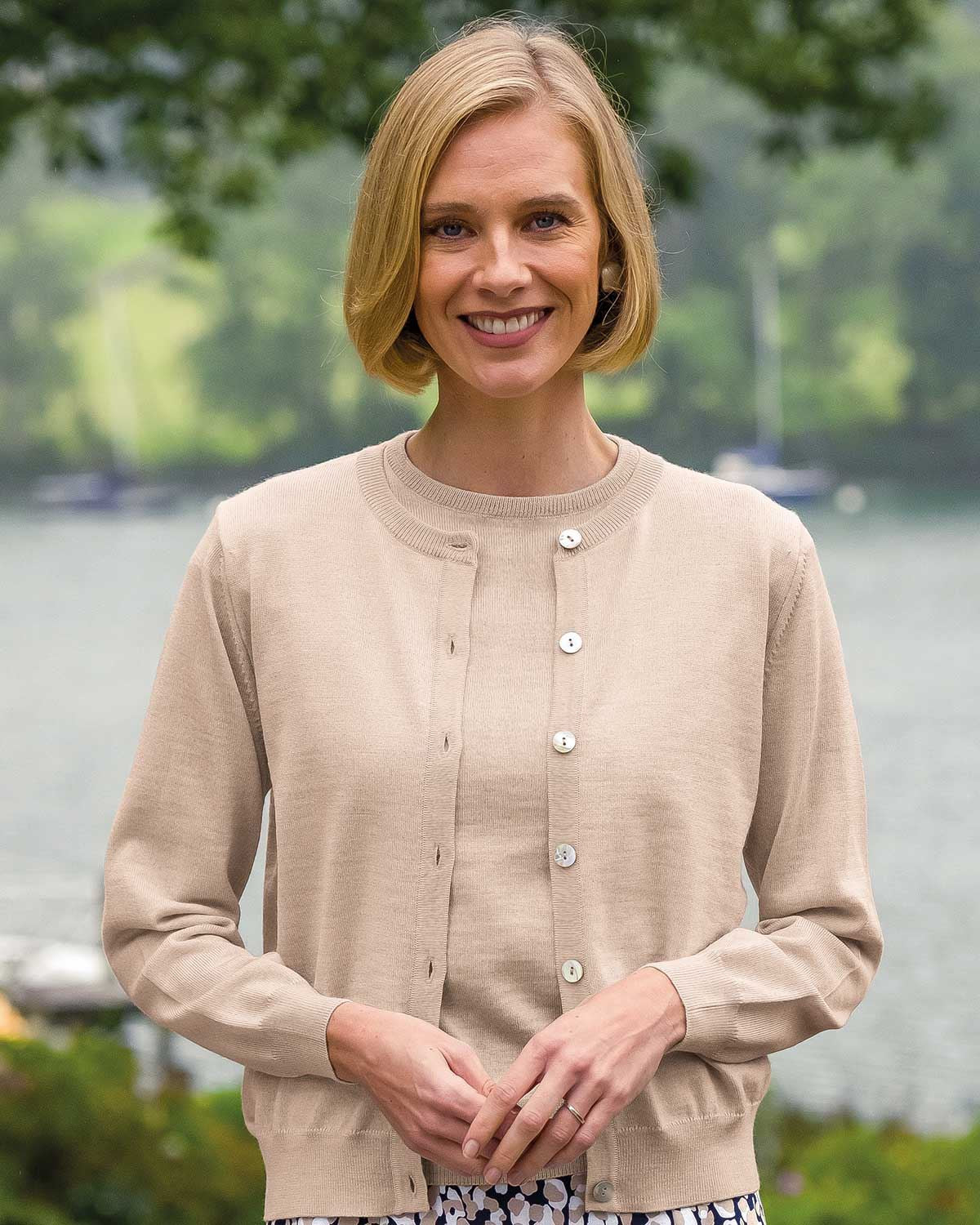 Merino Short Cardigan - Camel - Country Collection
