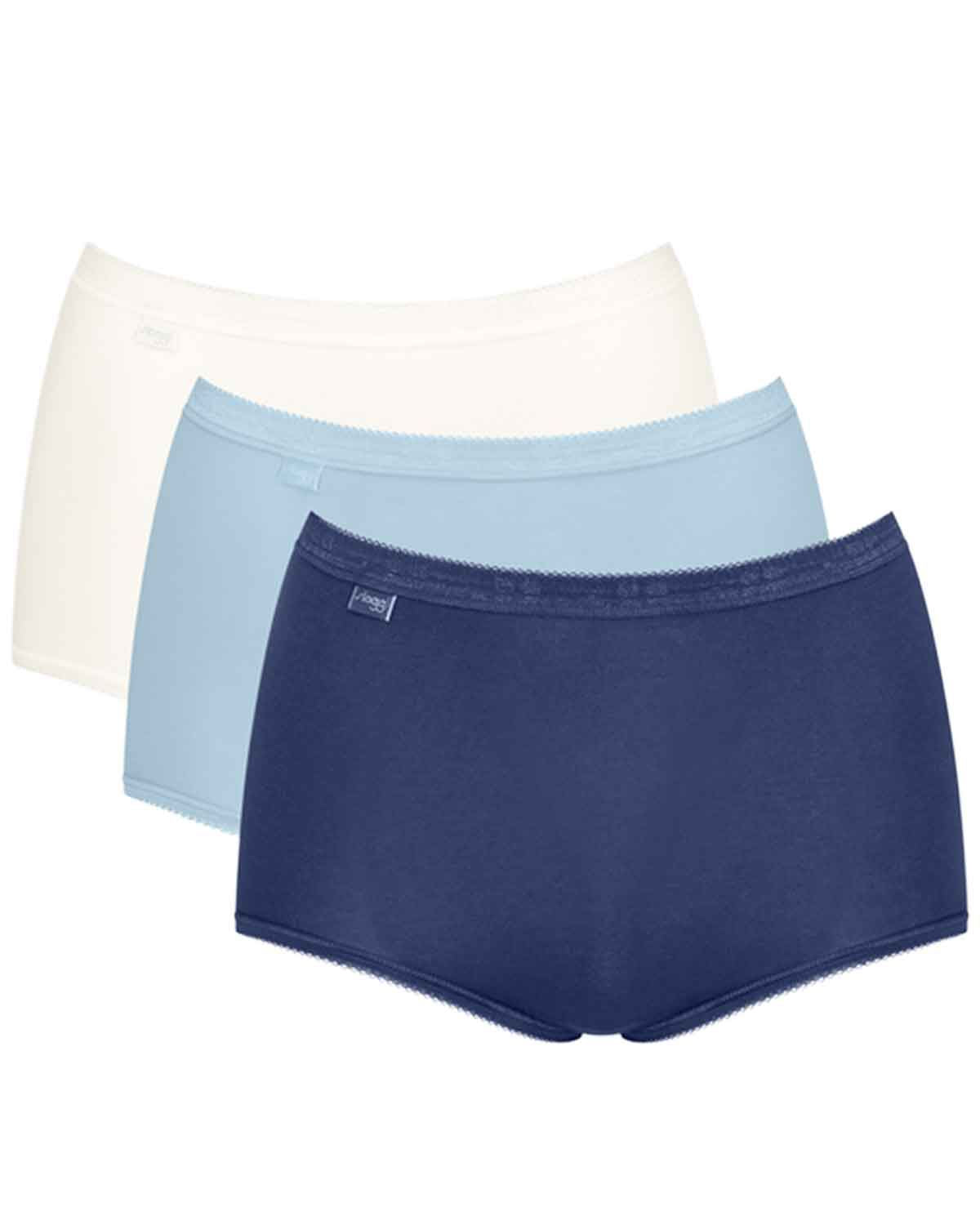 Sloggi 3 Colour Maxi Briefs - Blue - Country Collection