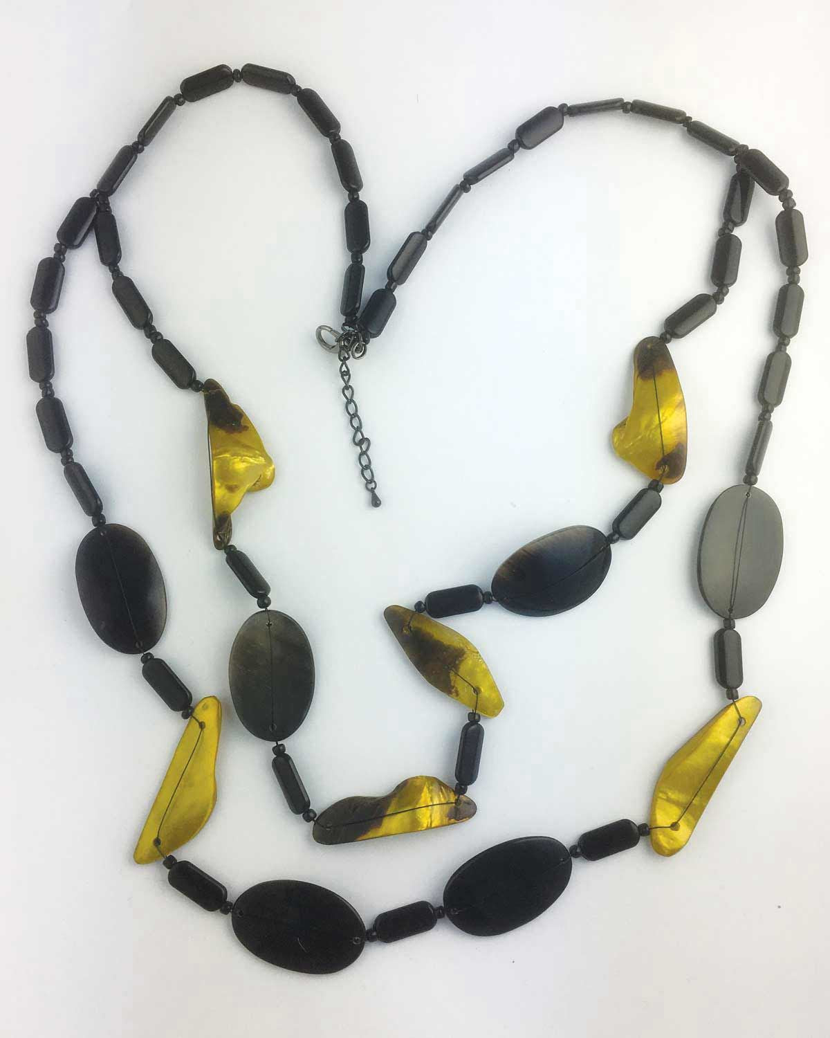 Shell Necklace- Gold/Black - Country Collection