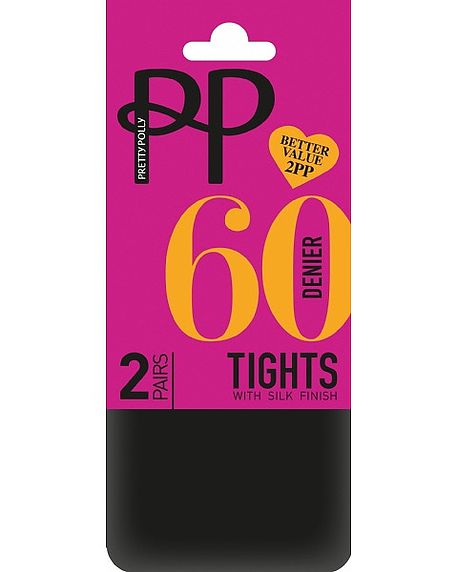 Pretty Polly 60 Denier Opaque Tights - Black - Country Collection