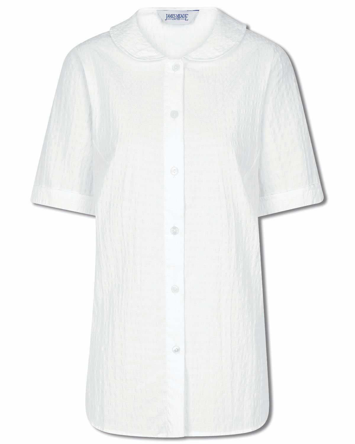 Tina White Cotton Rich Seersucker Blouse - Image 2 - Country Collection