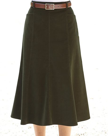 Needlecord Skirt - Olive - Country Collection
