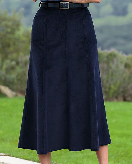 Needlecord Skirt - Navy - Country Collection
