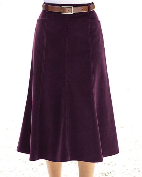 Needlecord Skirt - Aubergine - Country Collection