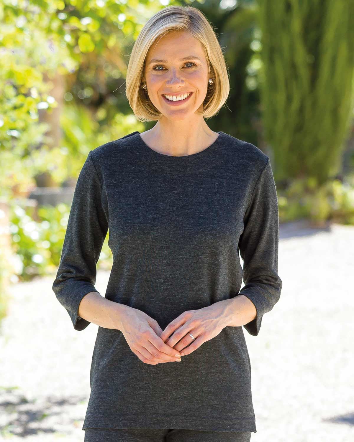 Wool Blend Tunic - Charcoal - Country Collection