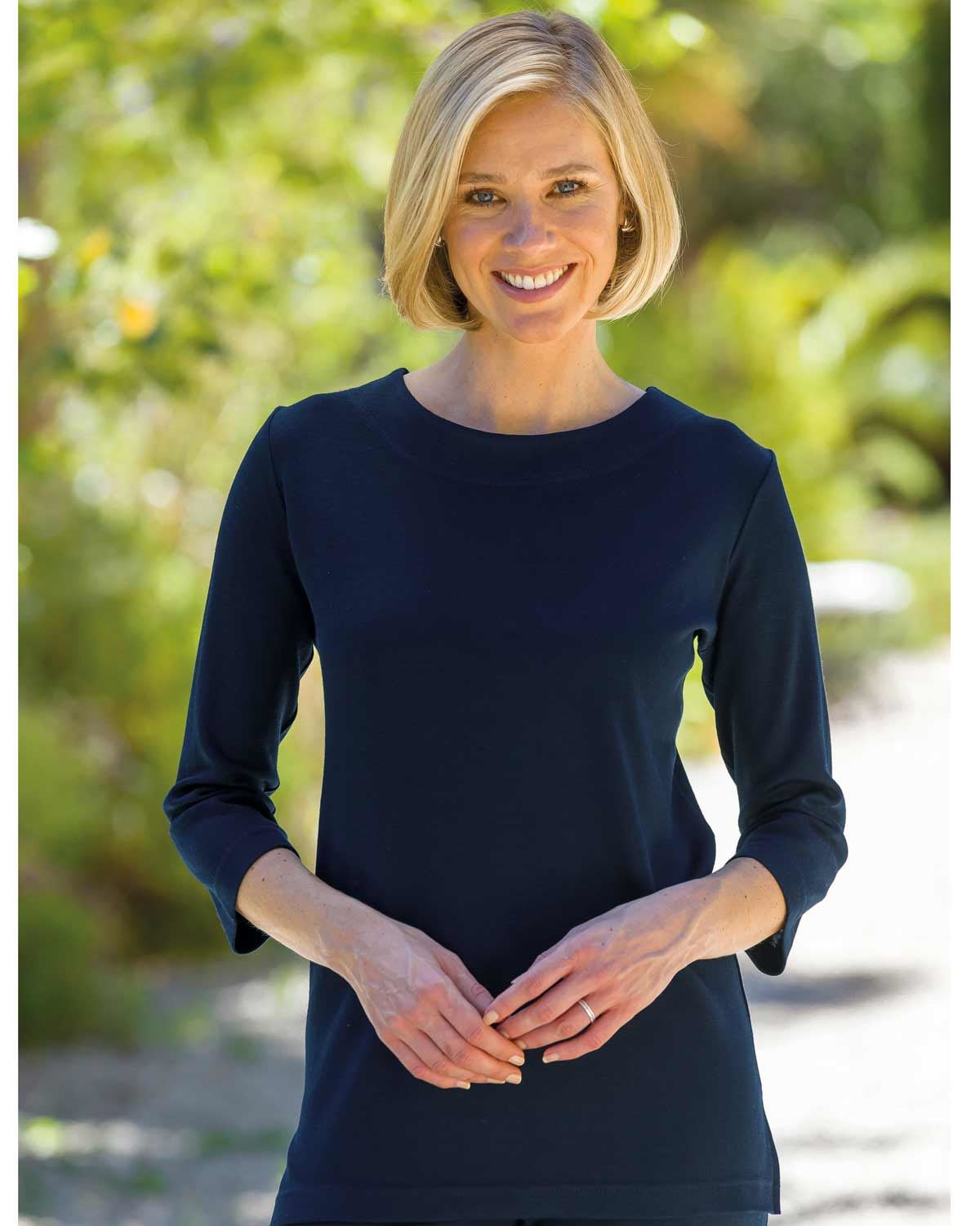 Wool Blend Tunic - Navy - Country Collection