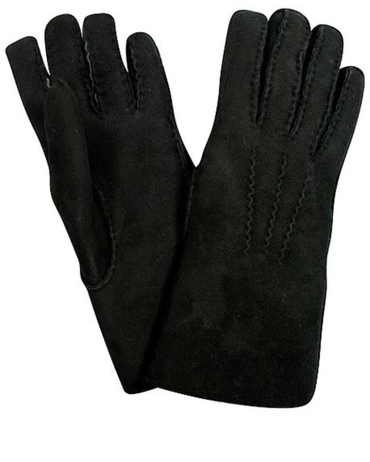 Hand Sewn Lambskin Gloves - Black - Country Collection