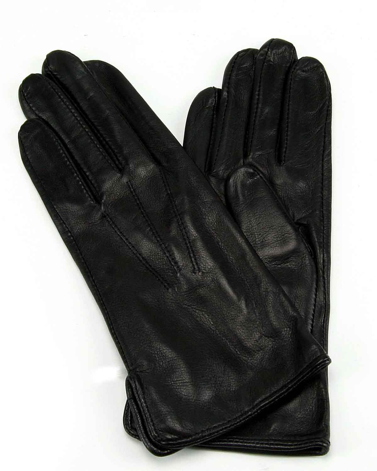 Ladies Luxury Leather Silk Lined Gloves - Black - Country Collection