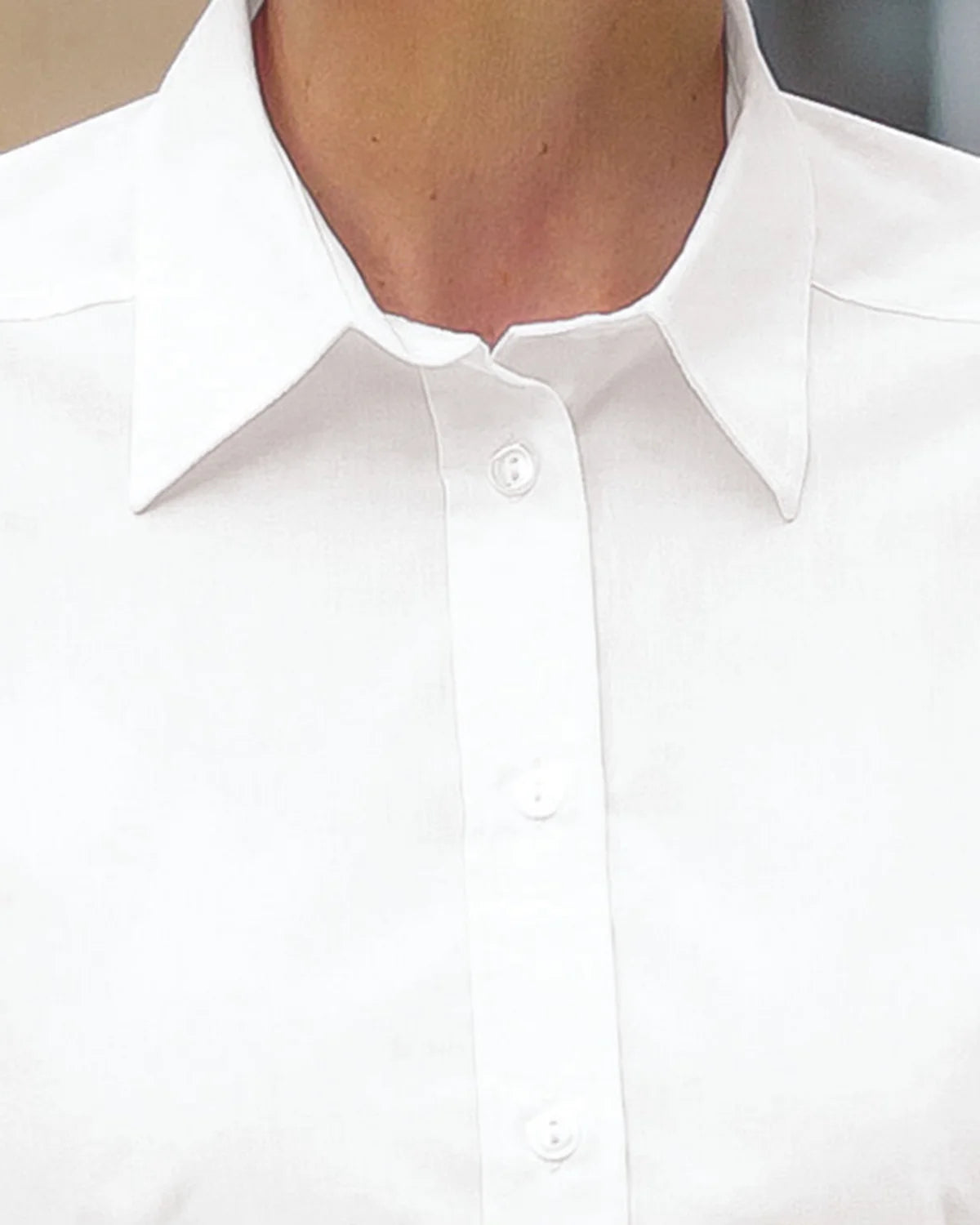 Ladies’ Easycare Polycotton Short Sleeve Shirt – White
