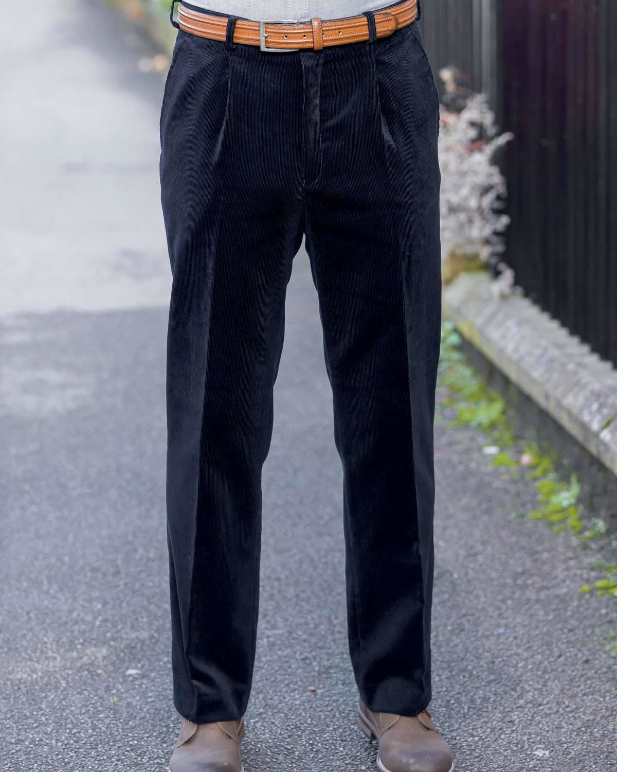 Needlecord Trousers  Mens - Navy - Country Collection