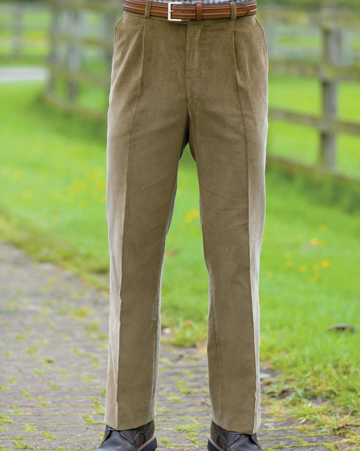 Needlecord Trousers  Mens - Pale Brown - Country Collection