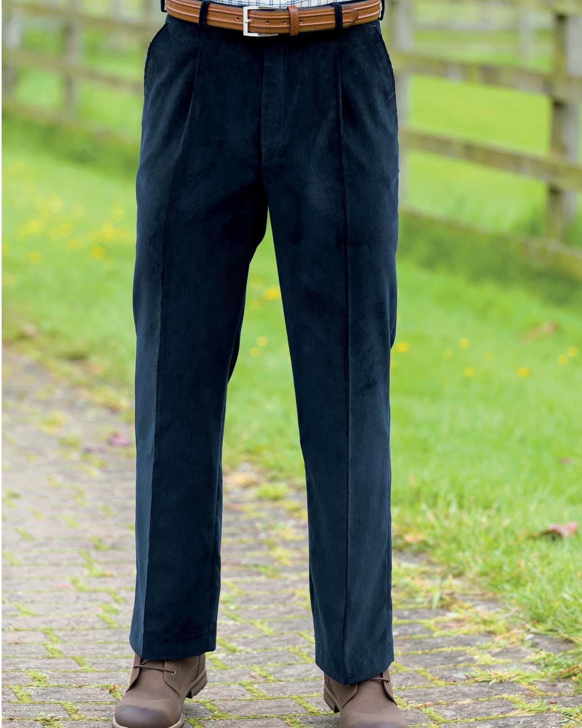 Corduroy Trousers  Mens - Navy - Country Collection