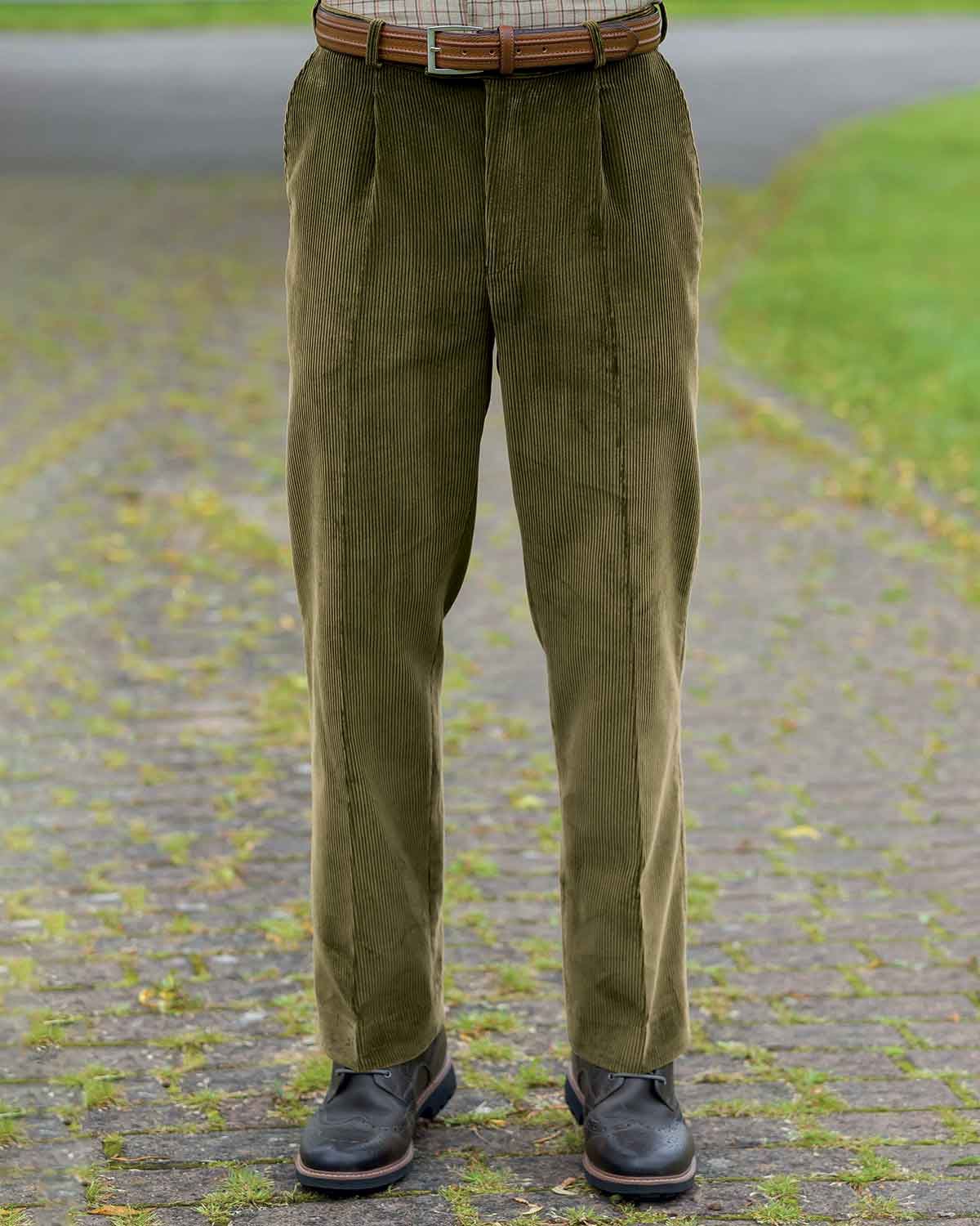 Corduroy Trousers  Mens - Green - Country Collection