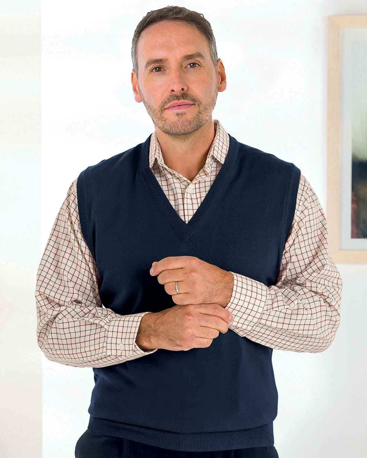 Merino Slipover Mens - Navy - Country Collection