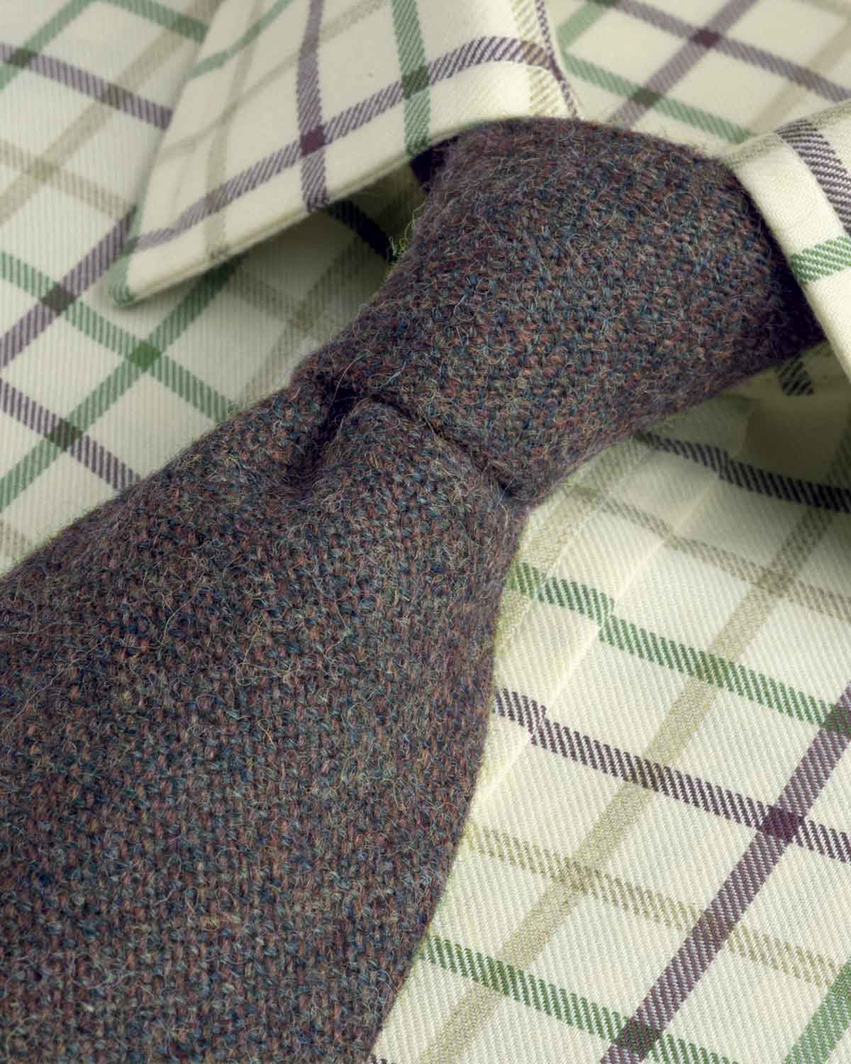Classic Pure Wool Ties - Brown - Country Collection