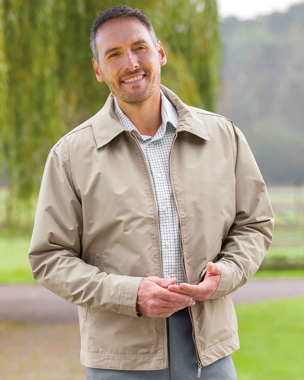 Birkdale Zip Up Mens Harrington Jacket - Stone - Country Collection