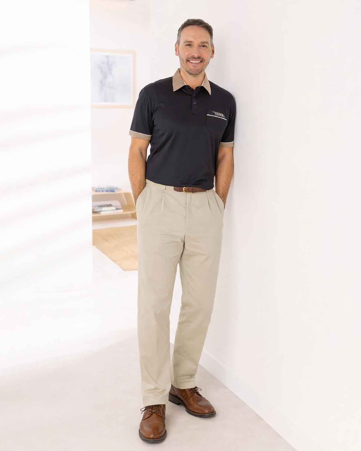 Gabicci Black Mens Short Sleeve Polo Top - Image 2 - Country Collection