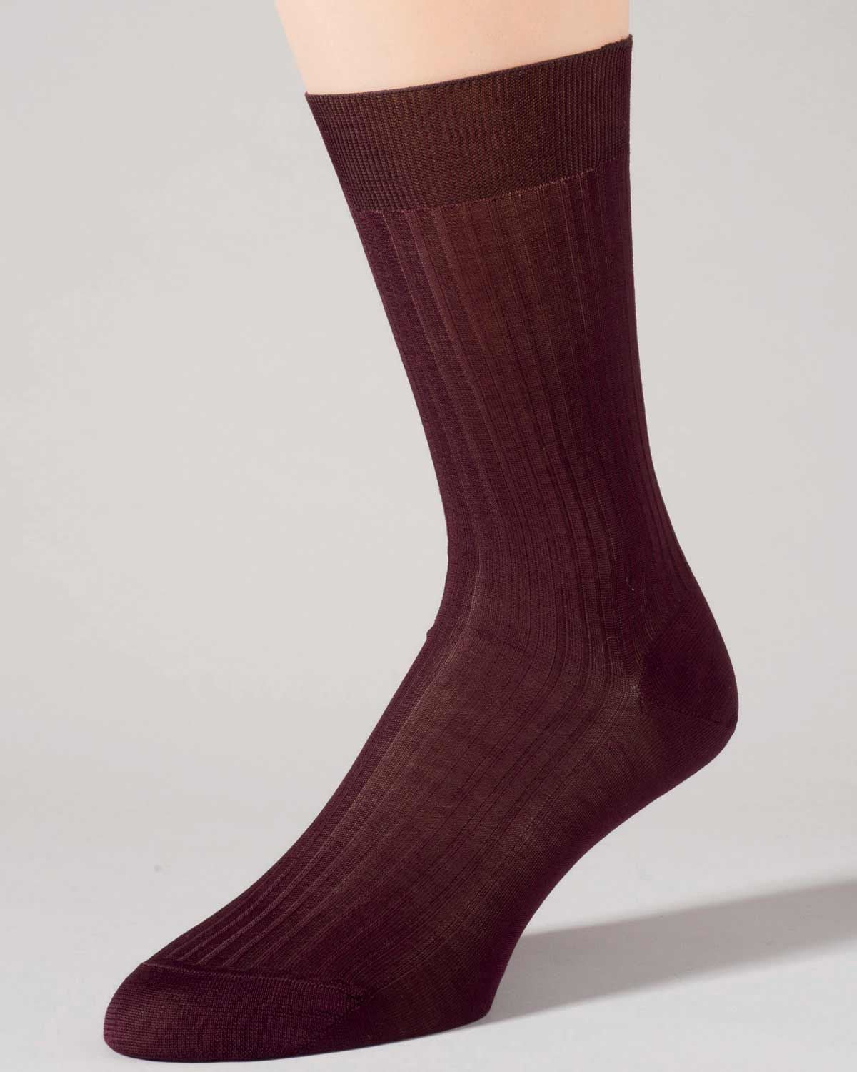 Pantherella Stretch Cotton Ankle Socks - Burgundy - Country Collection