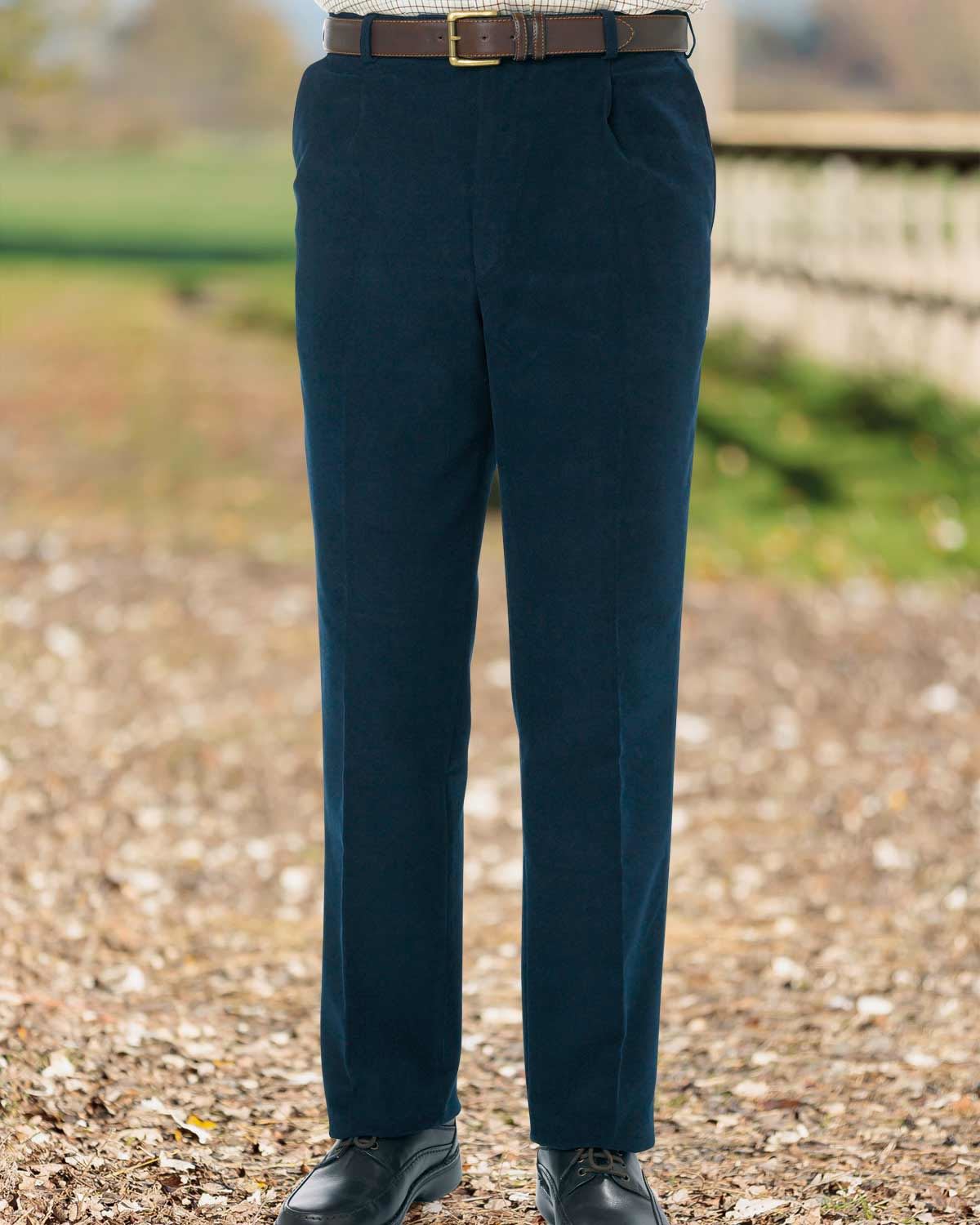 Moleskin Trousers  Mens - Navy - Country Collection