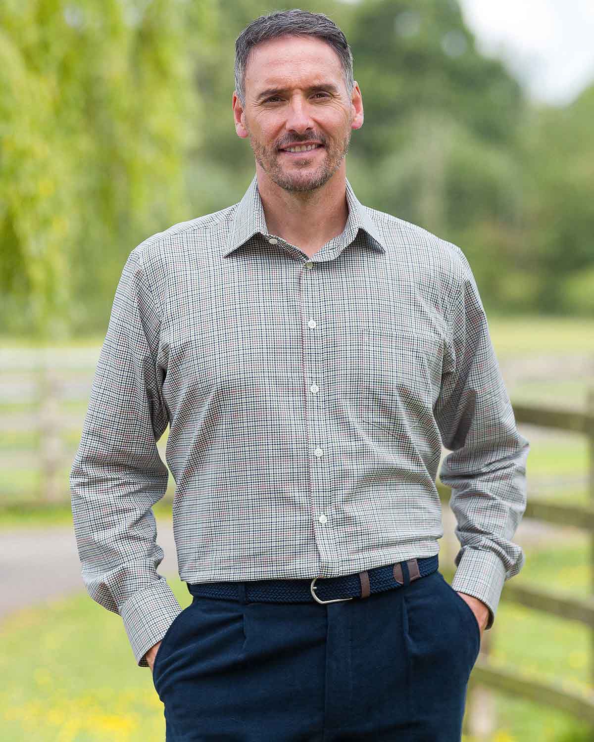 Tattersall Check Pure Cotton Twill Shirt - Bodmin - Country Collection