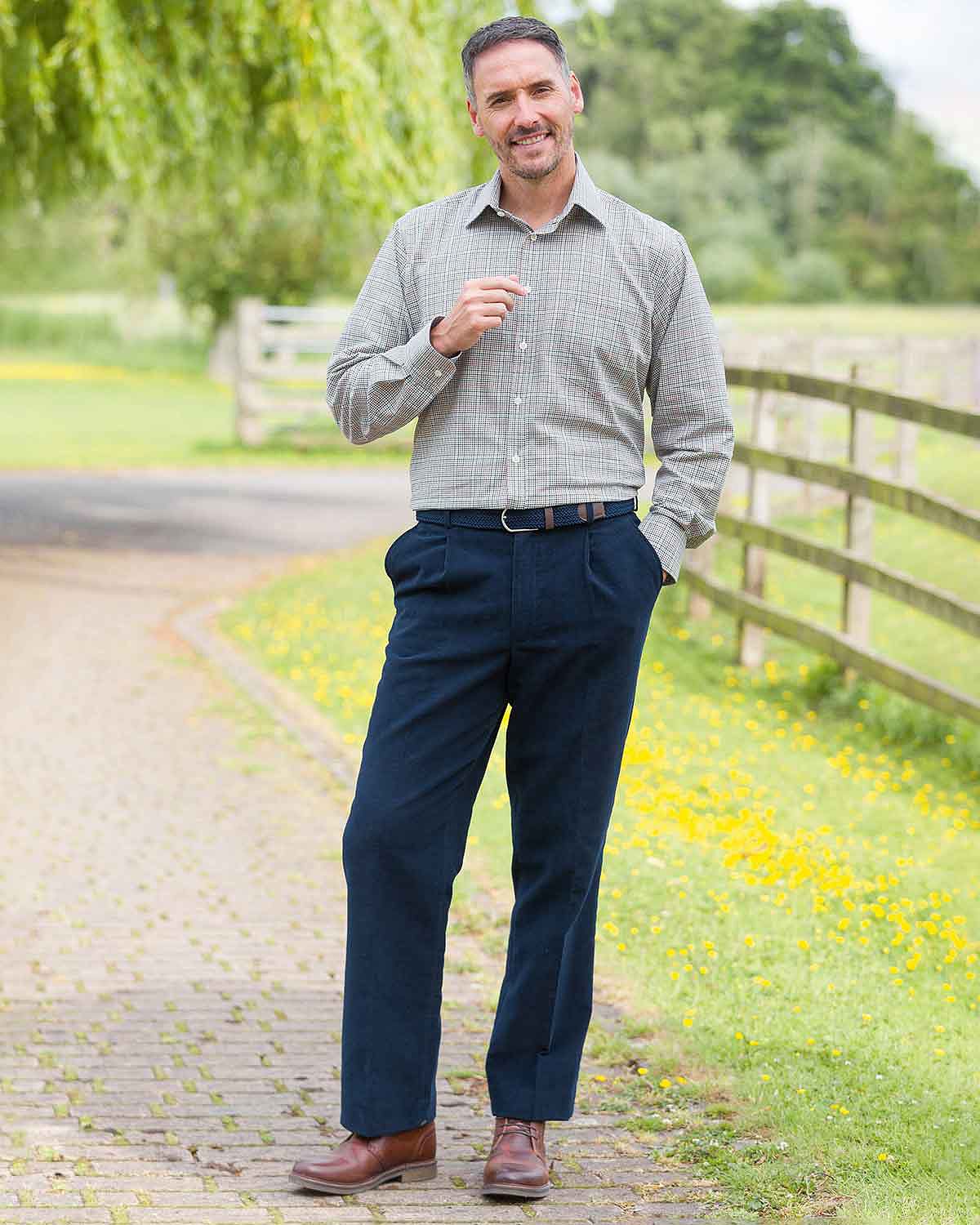 Bodmin Tattersall Check Pure Cotton Twill Shirt - Image 2 - Country Collection