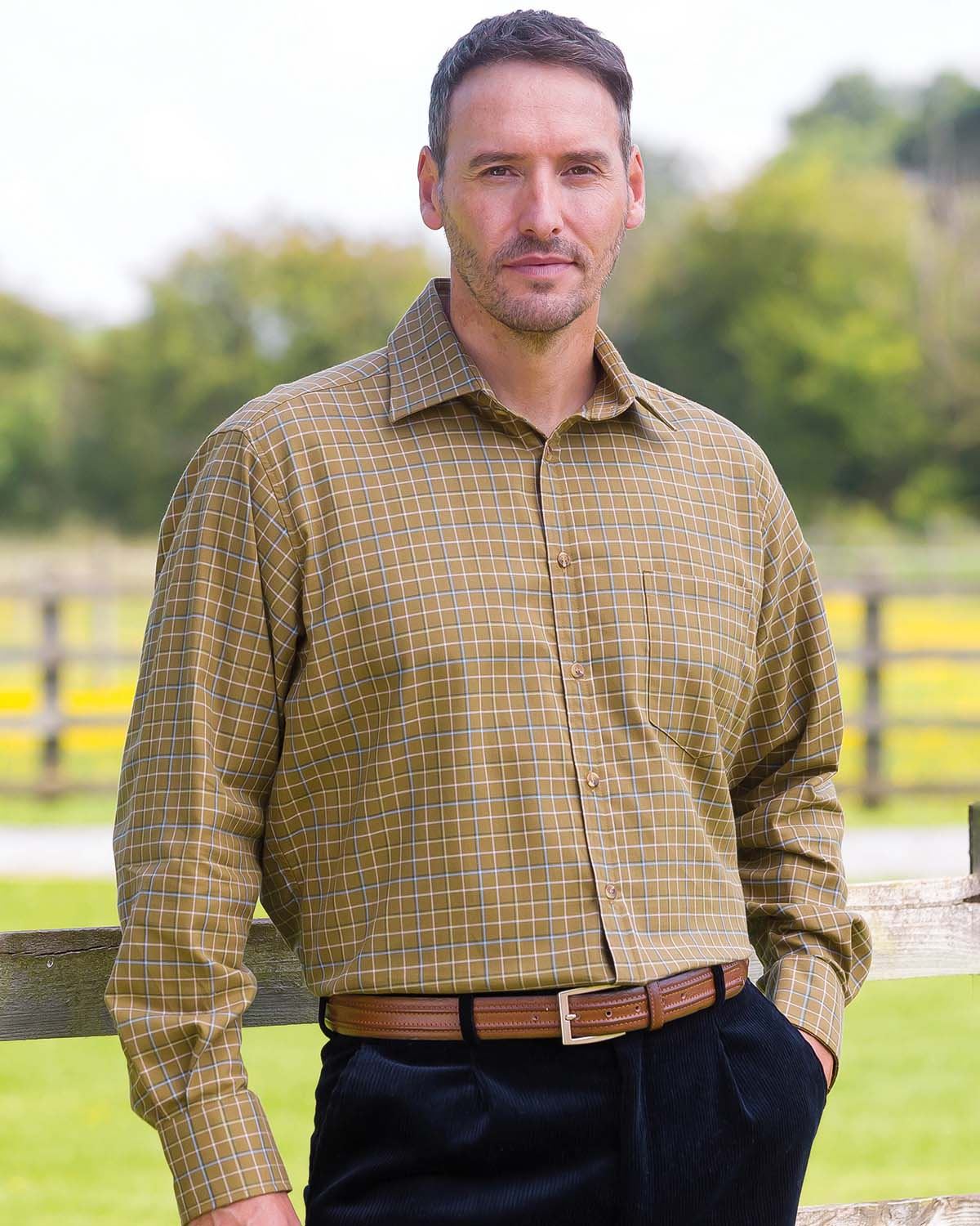 Tattersall Check Pure Cotton Twill Shirt - Brayton - Country Collection