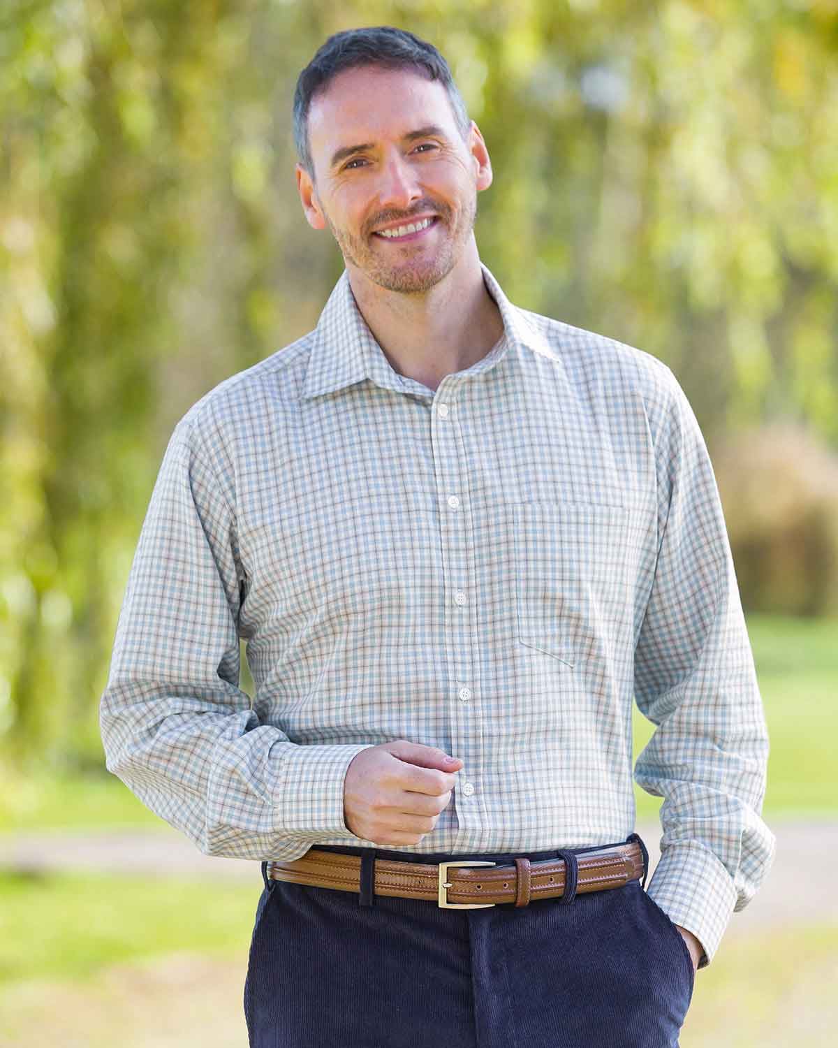 Tattersall Check Pure Cotton Twill Shirt - Durham - Country Collection