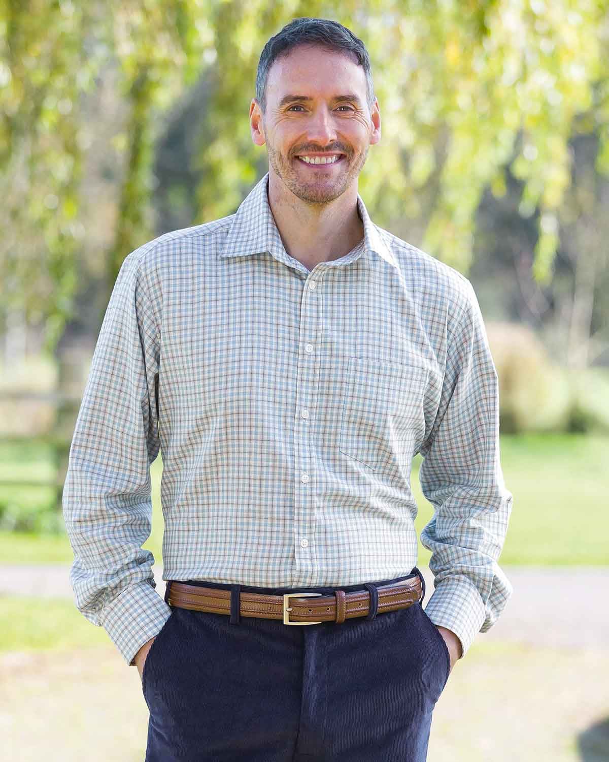 Durham Tattersall Check Pure Cotton Twill Shirt - Image 2 - Country Collection