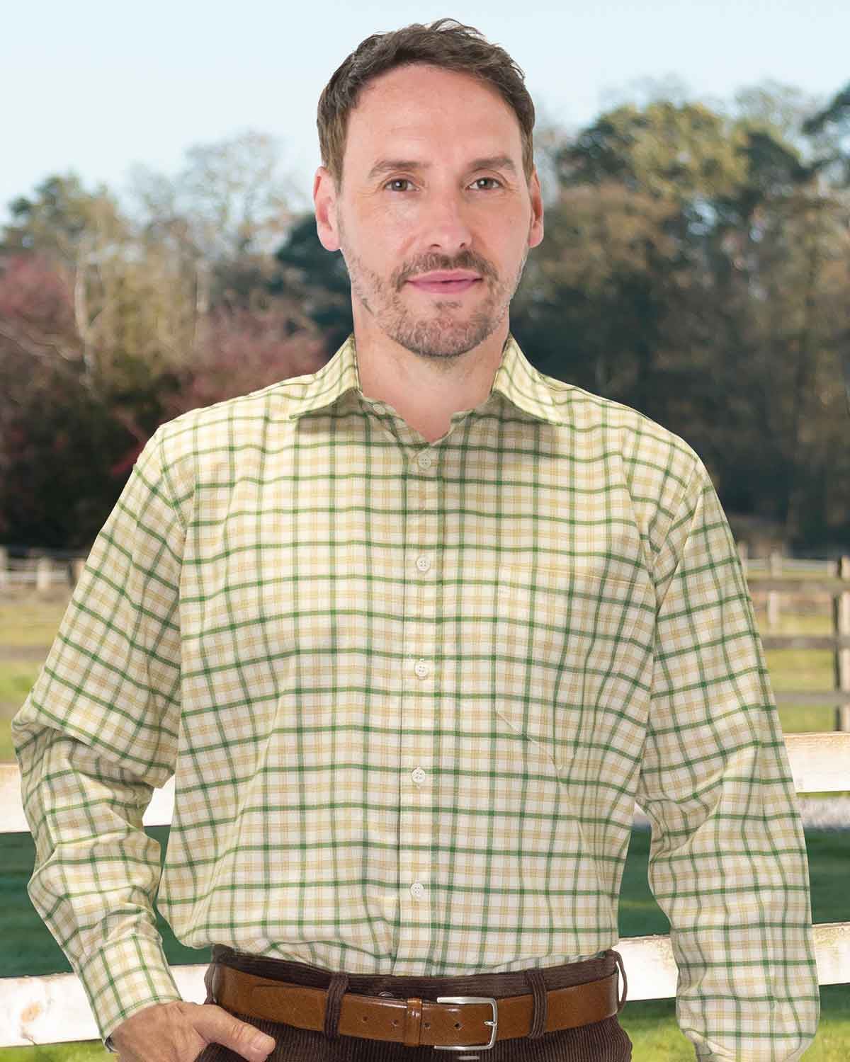 Tattersall Check Pure Cotton Twill Shirt - Holmrook - Country Collection