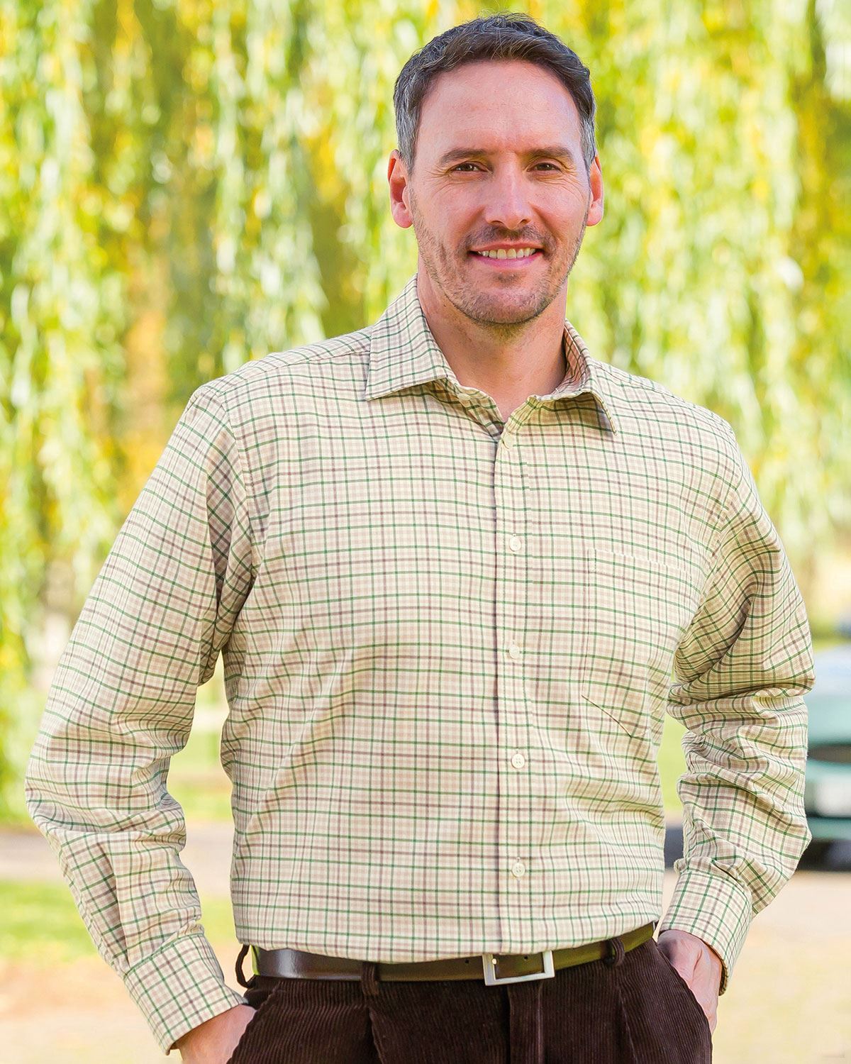 Tattersall Check Pure Cotton Twill Shirt - Langdale - Country Collection