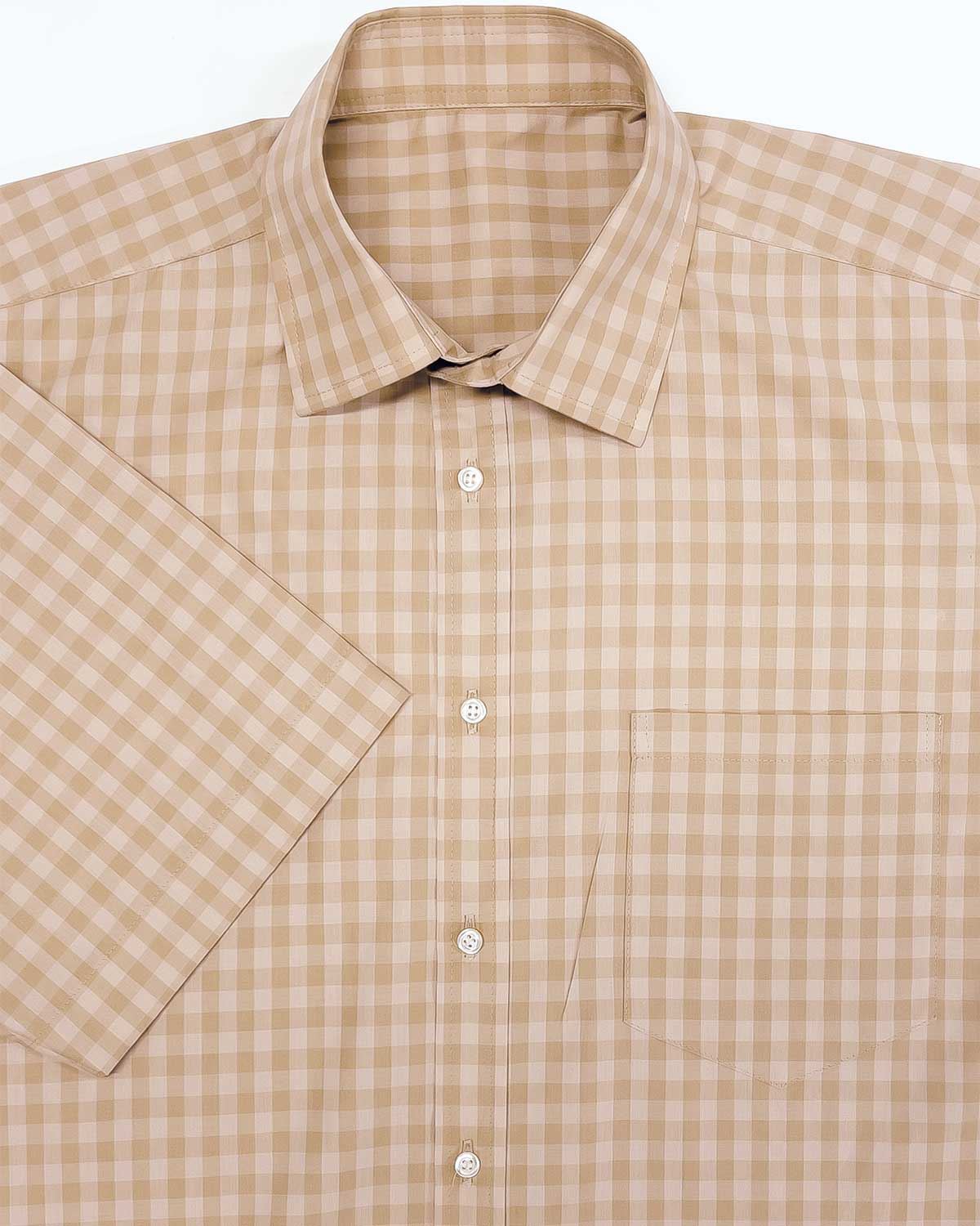 Mens Cotton Short Sleeve Casual Check Shirt - Image 2 - Country Collection