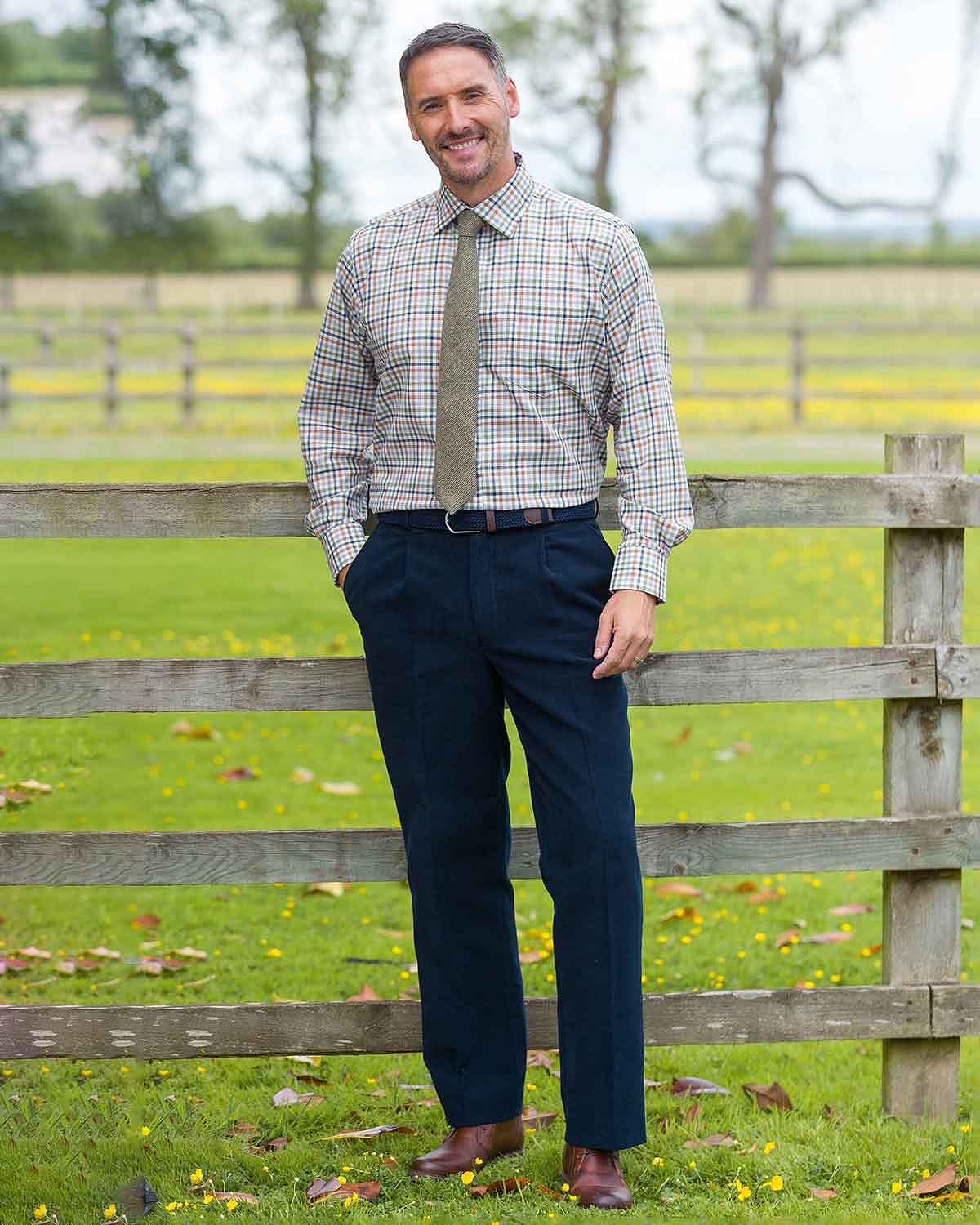 Keswick Tattersall Check Cotton & Wool Shirt - Image 3 - Country Collection